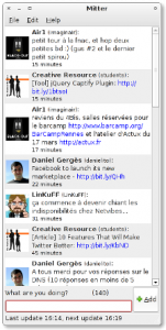Interface de Mitter, client twitter pour Gnome